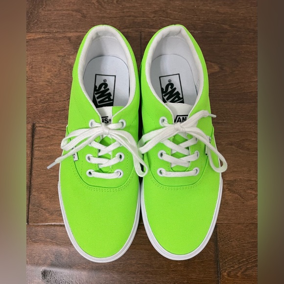 NWOB Vans Neon Lime Green Sneakers Size 6 - Picture 6 of 9